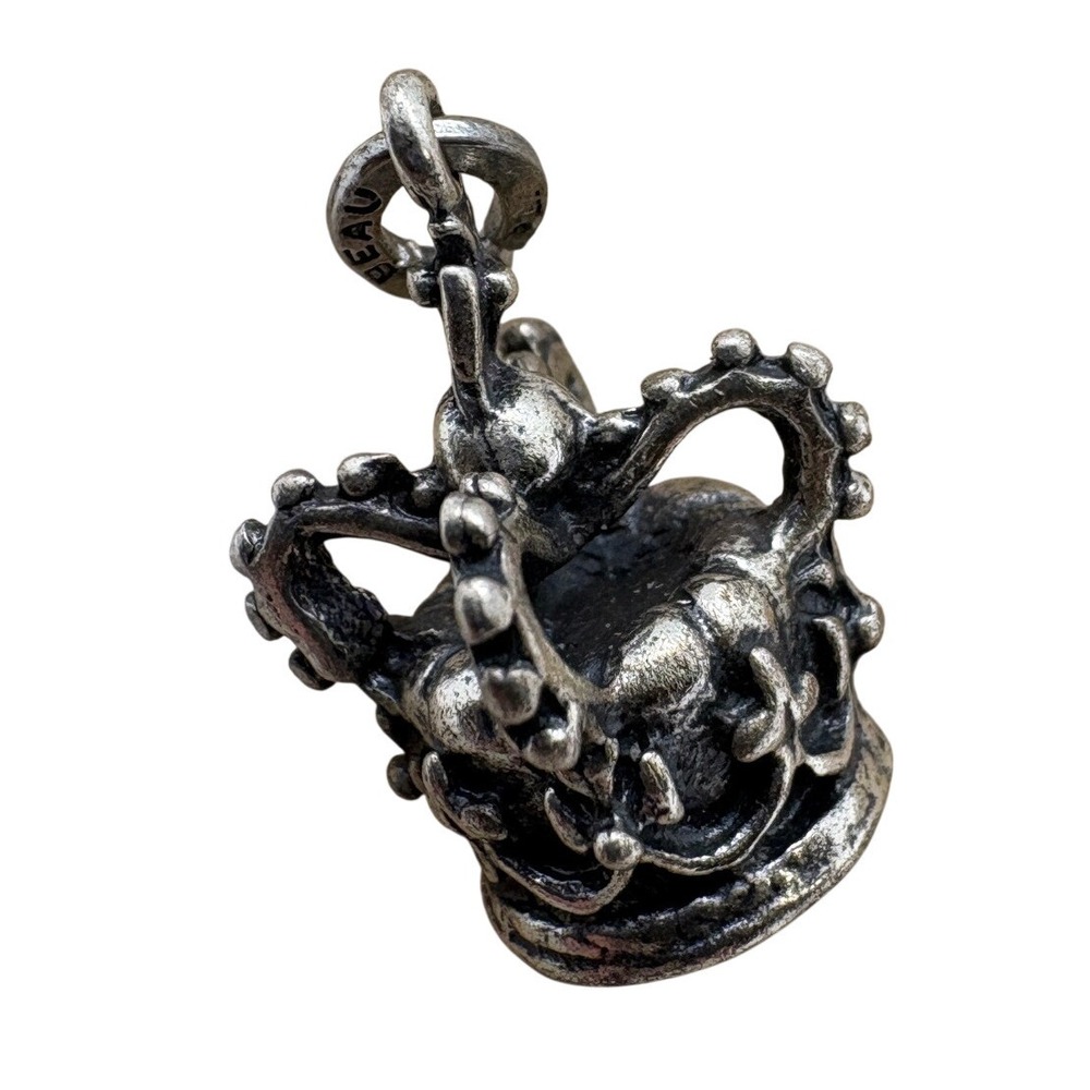 Vintage‎ Beau Sterling Silver Crown Charm 3D Imperial Royal Pendant 2.85g